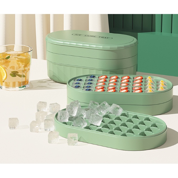 Holiven Cetakan Es Batu Multilayer Ice Cube (Lapisan Tunggal dengan Tutup)