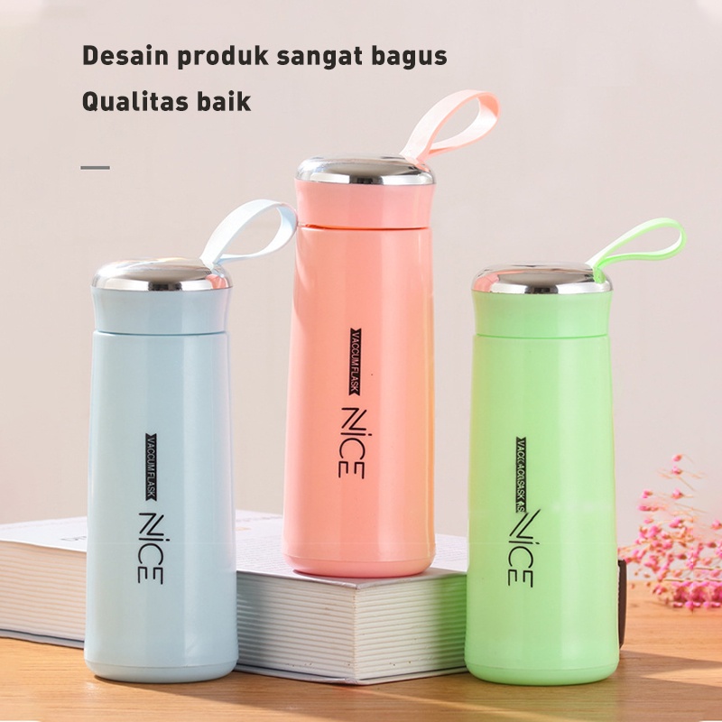 Holiven Cangkir kaca nice sederhana dengan tali gelas kaca fashion olahraga luar ruangan portabel dengan cangkir air 400ml