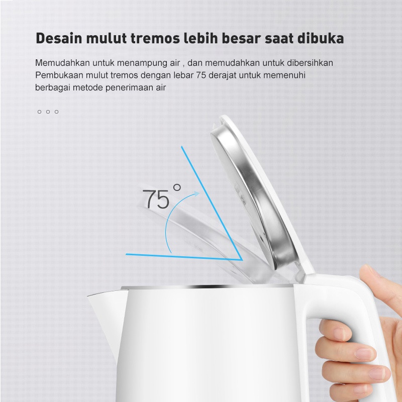 Holiven MALATA Electric Kettle / Pemanas Air Elektrik Stainless Steel 2.3L