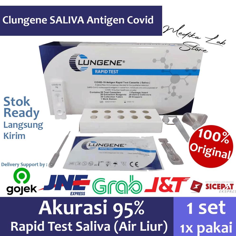 Sale 7.7 Antigen Saliva Rapid Test (Air Liur) Clungene | 1 set Original