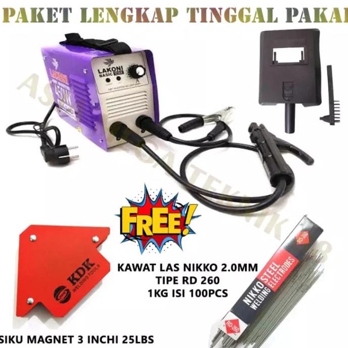 STOK TERBARU MESIN LAS LAKONI 123IX 450 Watt Mesin Las LAKONI 123IX Listrik Inverter Travo PROMO