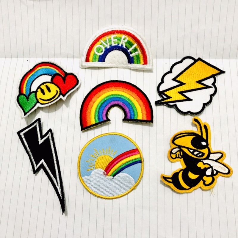 Patch Bordir Rainbow Cantik Premium Petir