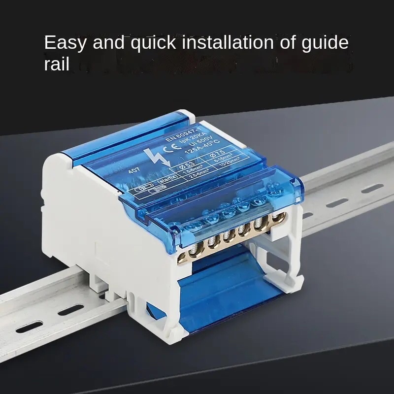 Konektor WKH207 125A 500V Distribution Box DIN Rail Terminal Block JUNCTION BOX