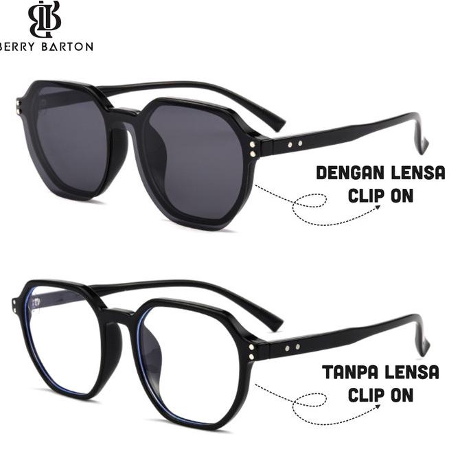 Kacamata Clip On Geometric Anti Radiasi Lensa Minus Pria/Wanita 82103