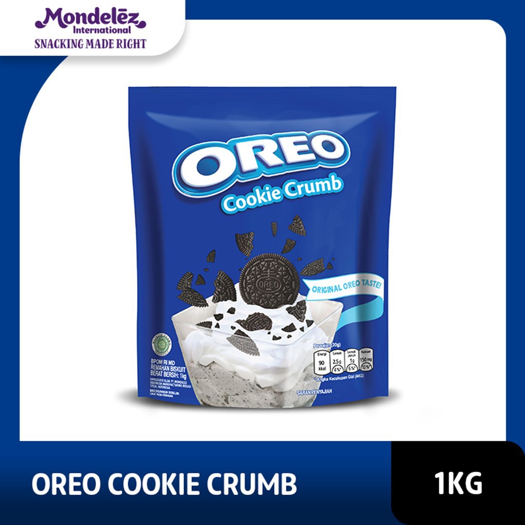 Oreo Biskuit Cookie Crumb Pouch 1kg, Untuk memasak Kue dan Roti dengan mudah