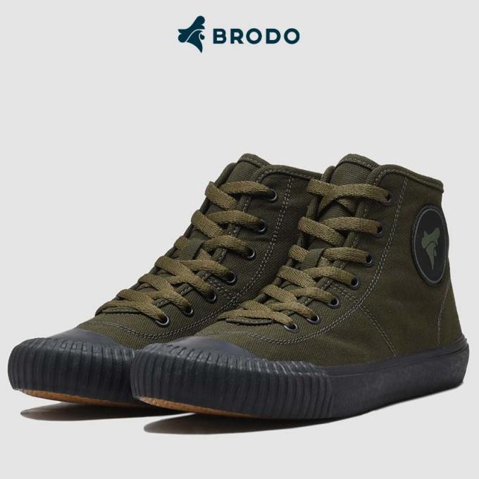 BRODO - Sepatu Vulcan Hi Olive Black BS