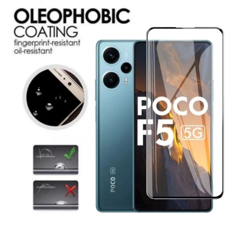 Poco F5 tempered glass anti gores kaca full lcd