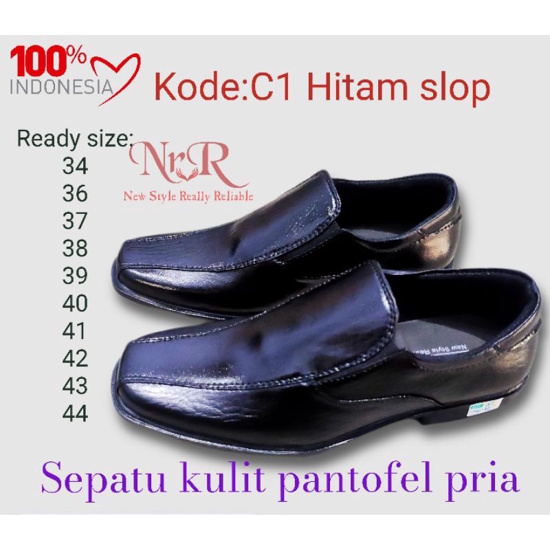 SEPATU PANTOFEL ANAK LAKI LAKI/SEPATU PANTOFEL ANAK FORMAL/SEPATU ANAK SEKOLAH PONDOK KULIT UKURAN 33 34 36 35 36 37 38 39 40 41 42 43 44