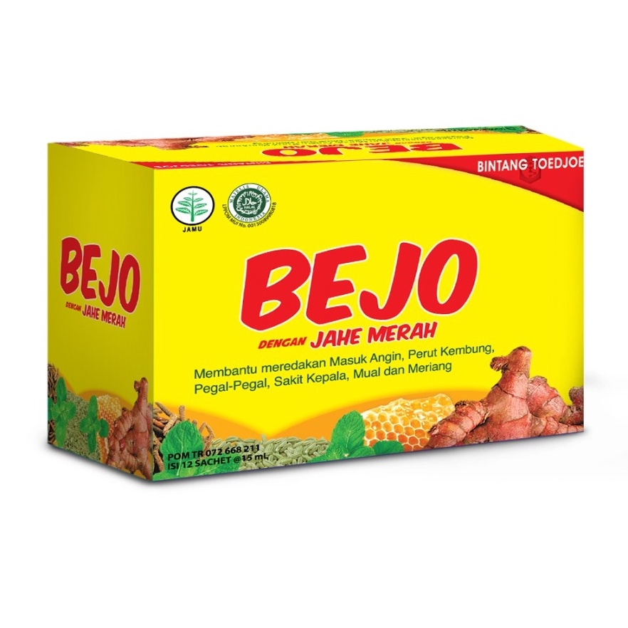 

Laris Bejo Jahe Merah Masuk Angin Bintang Toedjoe Isi 12saset VQC