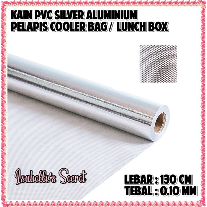 Terlaris Kain Pvc Metalik Silver Aluminium / Plastik Bintik Silver Pelapis Tas
