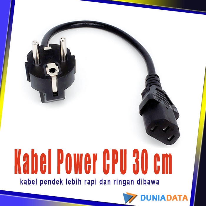 Terlaris Kabel Power Cpu Untuk Pc / Server Pendek 30Cm ( Iec 3 To C13 Socket )