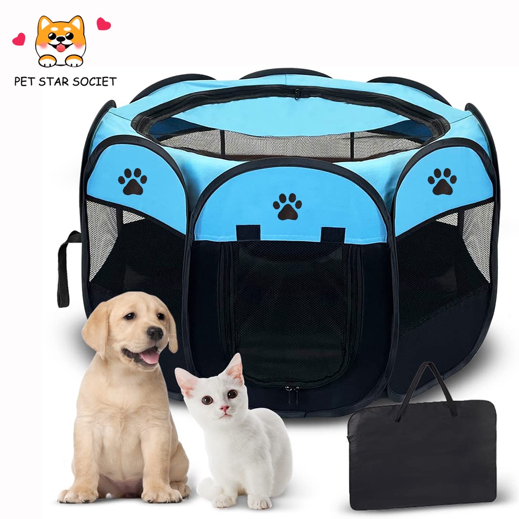 TENDA KANDANG LIPAT KUCING Anjing Portable Tempat Tidur Anak Kitten Puppy Murah Pet Cage Bed Jumbo Besar Size L XL