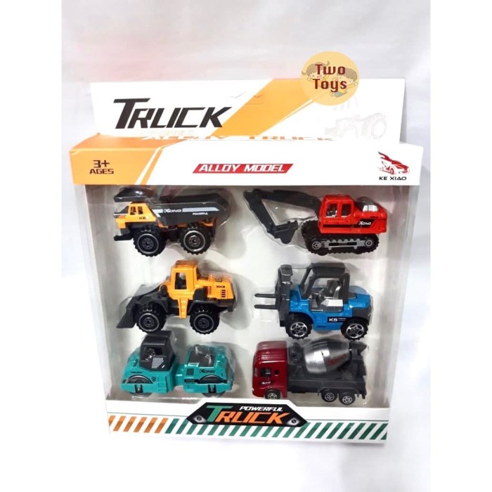 FLASH SALE MAINAN TRUK TRAKTOR SET ISI 6 PCS / TRUK KONSTRUKSI - ALLOY MODEL TERLARIS