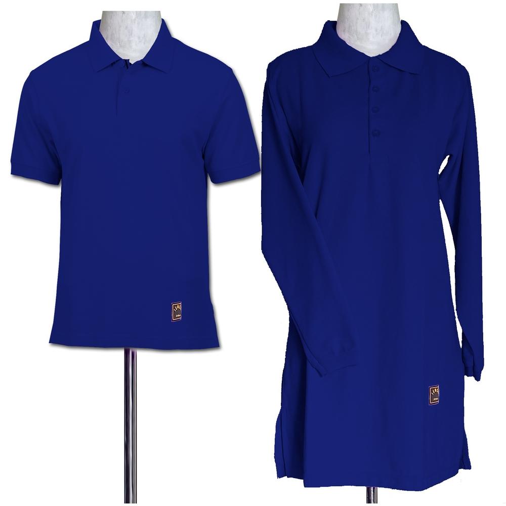 TERLARIS S-XXXXL Kaos Polos Couple Polo Cowok Pria Pendek Tunik Cewek Muslimah Merah Kancing Depan B