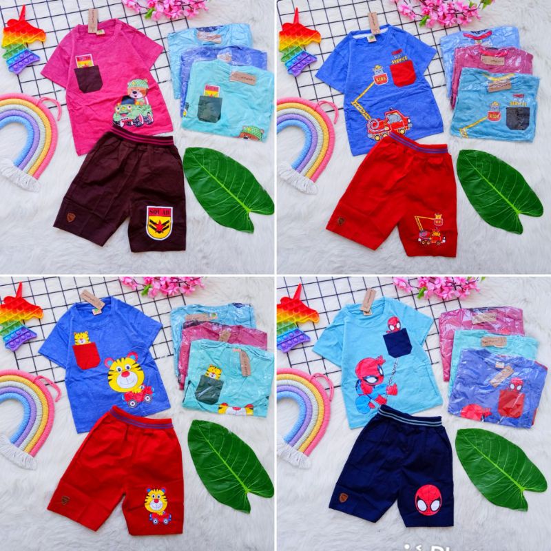 GROSIR KAKUGO @32.5k kantong setelan kakugo baju anak laki2 SUPPLIER BAJU ANAK MURAH