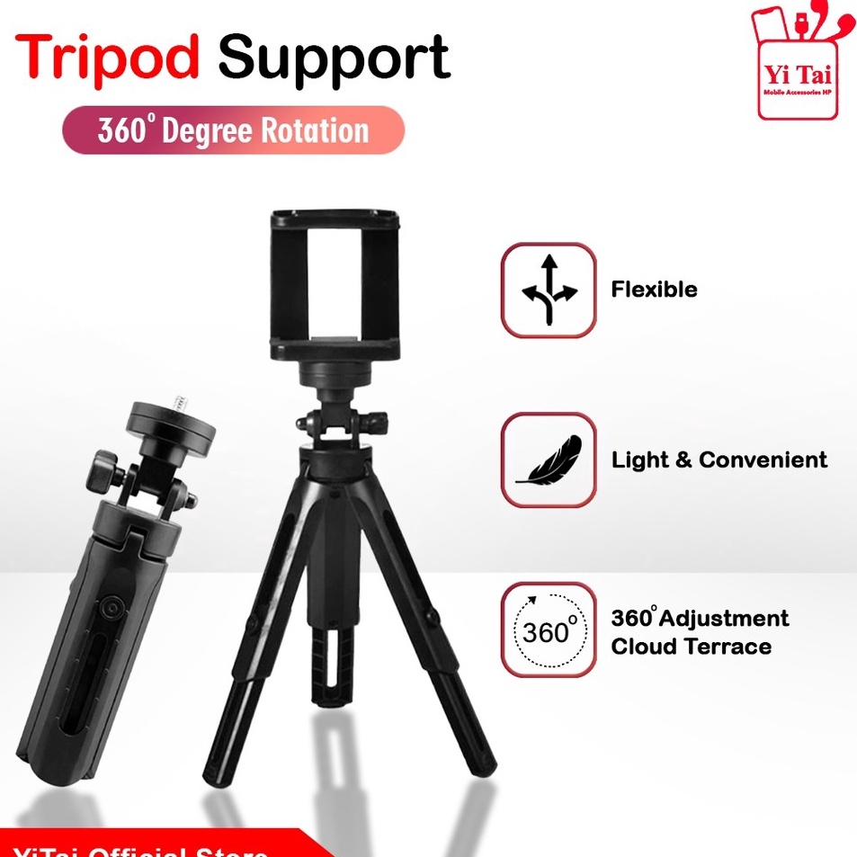 [KODE PRODUK ACH9D9270] YI TAI - TP01 Tripod Mini Hp Kamera 5 Heights