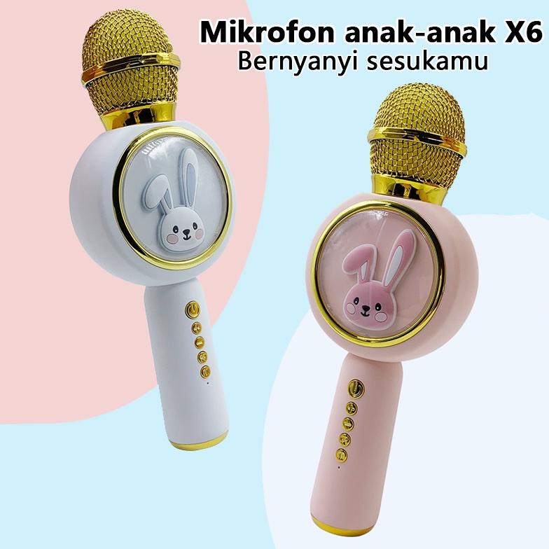Sale Mikrofon Karaoke X6 Wireless Bluetooth Player Speaker Advance Microphone Pengubah Suara Portabl