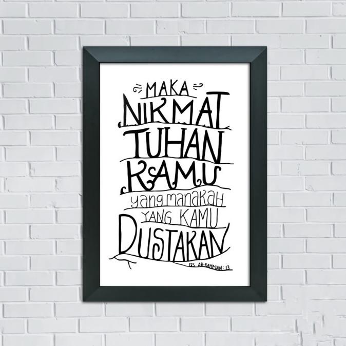 Poster Frame Pigura Bingkai Kata Mutiara Islami Walldecor Hiasan