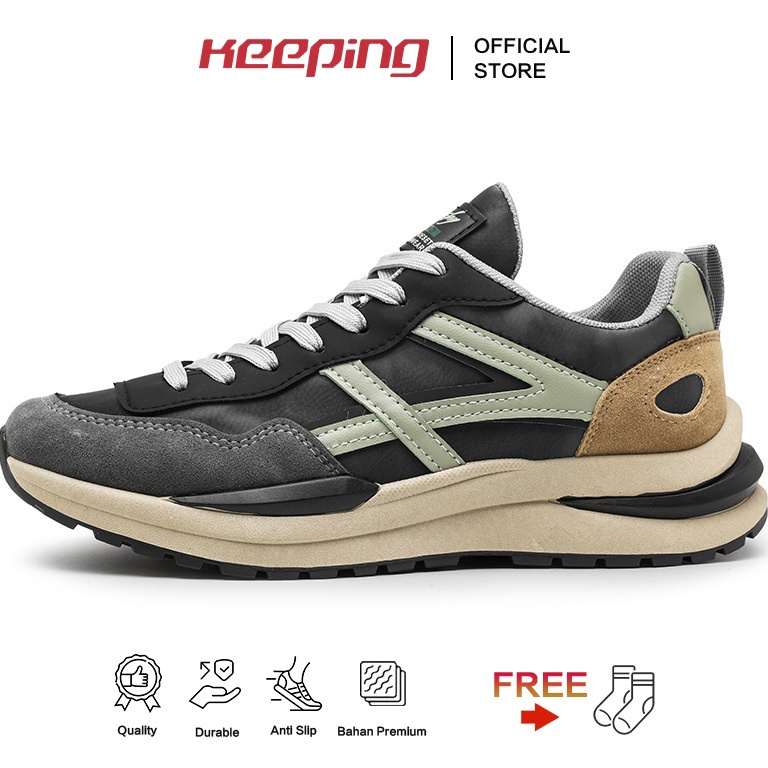 PALING DICARI| Keeping Sepatu Sneakers Import Pria Sepatu Cowok Keren Casual Sepatu Olahraga Travell