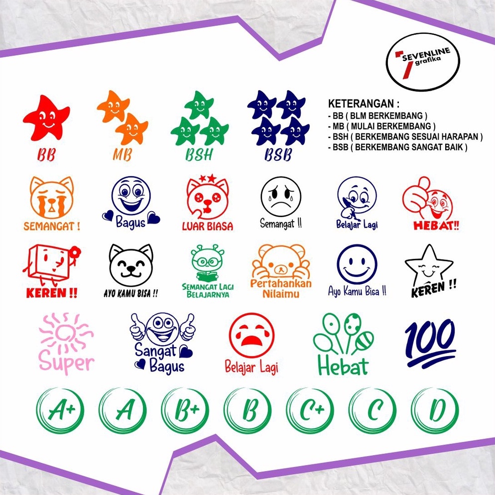 

MC47 Stempel Nilai Stempel Reward PAUD / TK / SD / Home Schooling 4699