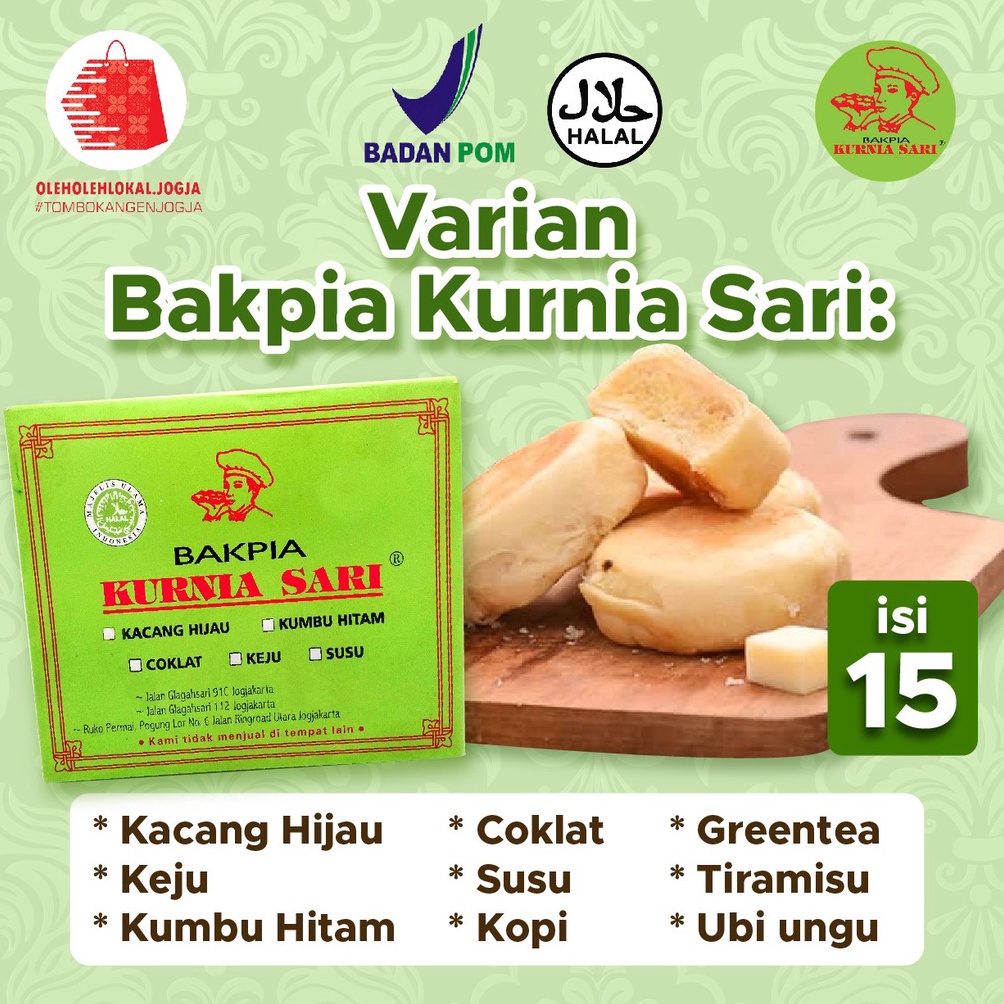 

Murah banget BAKPIA KURNIA SARI ASLI JOGJA ISI 15pcs SAA