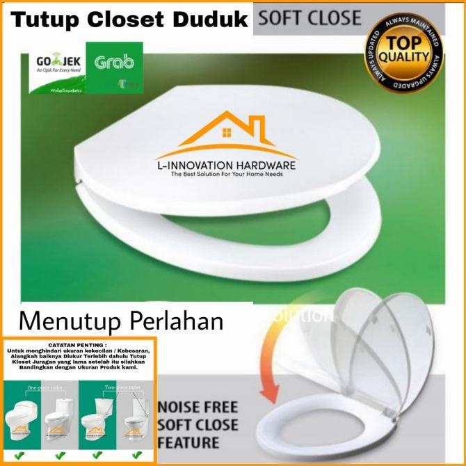 Tutup Closet Duduk Soft Close Toilet Seat Cover Kloset Universal