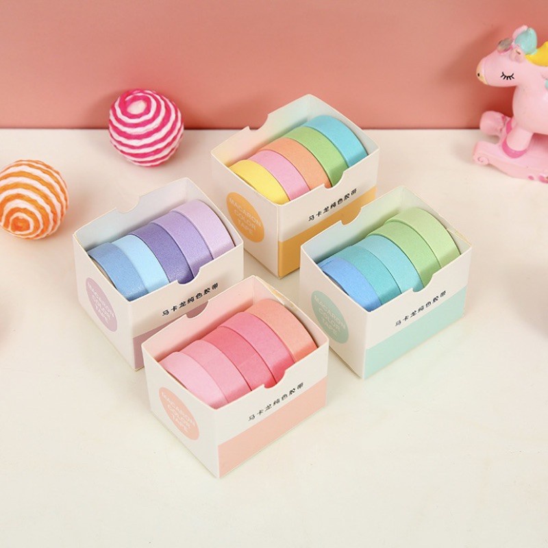 

5 PCS SOLID COLOR MASKING TAPE DIARY SCRAPBOOKING DIY DECORATION WASHI TAPE