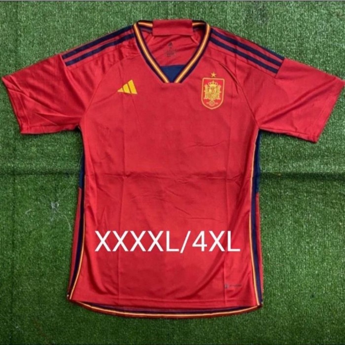 TERMURAH JERSEY BOLA SPANYOL HOME BIG SIZE 2XL 3XL 4XL WORLDCUP 2022 GRADE ORI