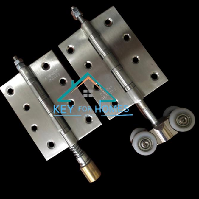 1 Set Roda Atas Pintu Lipat+Engsel Bawah Pintu Lipat Aluminium