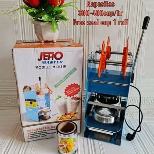 Jeho Sealing Machine Mesin Cup Sealer Press Gelas Free 1 Roll Plastik