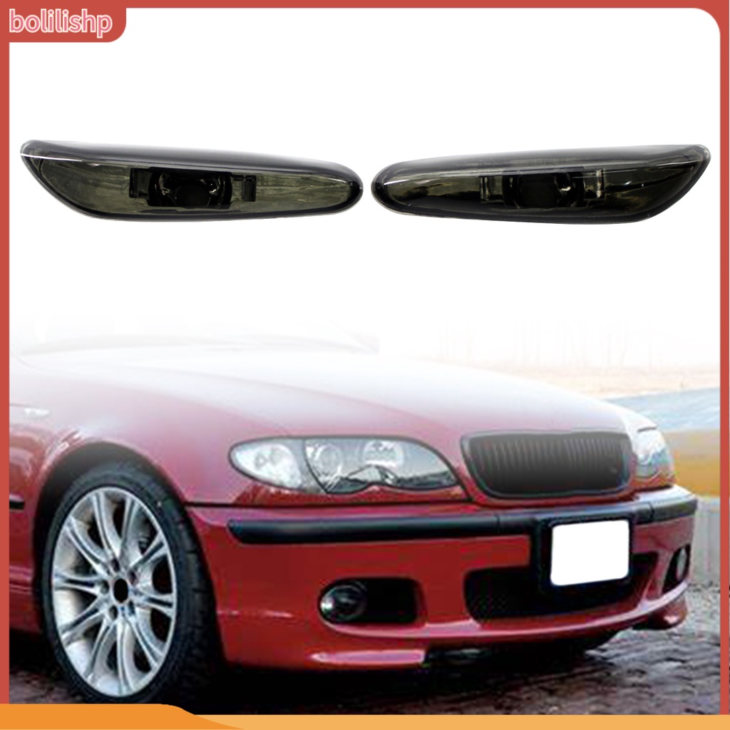 &lt;Bolilishp&gt; 2Pcs Side Marker Light Bezel Wear Resistant Fine Workmanship Gray Turn Signal Lamp Cover 63137165915 63137165916 for BMW 3 Series E46 02-05