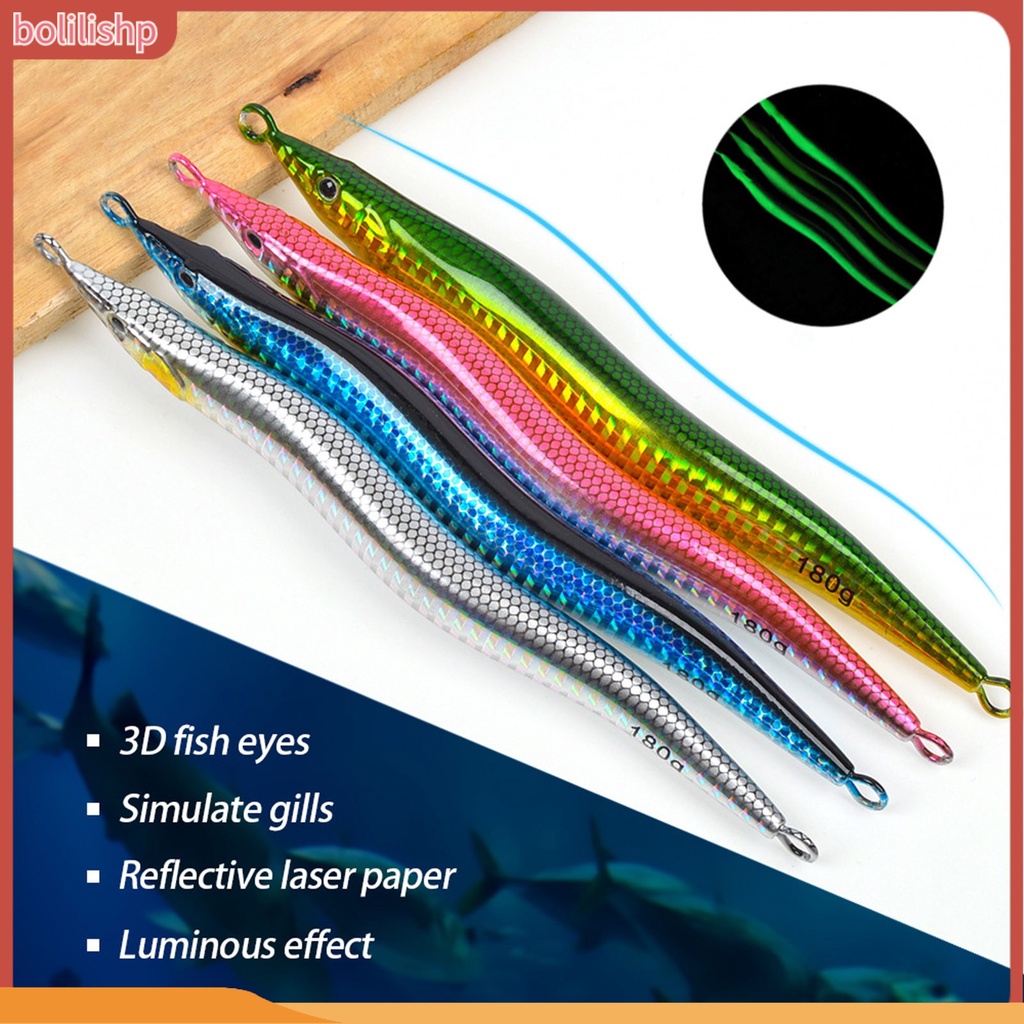 [Bolilishp] memancing Umpan 3D Fisheyes Simulasi Efek Bercahaya Reflektif Angling Memimpin Plat Besi Lure Tipe S Umpan Keras Memancing Pasokan