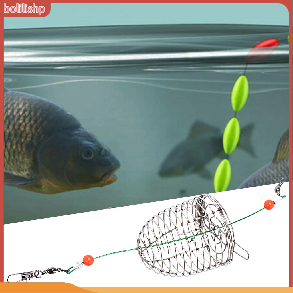 [Bolilishp] fishing Umpan Kandang Reusable Compact Size Tahan Karat Tahan Aus Dengan Musim Semi Meningkatkan Tingkat Memancing Stainless Steel Angling Lure Feeder Carp Fishing Tackle Cage Outdoor Fishing