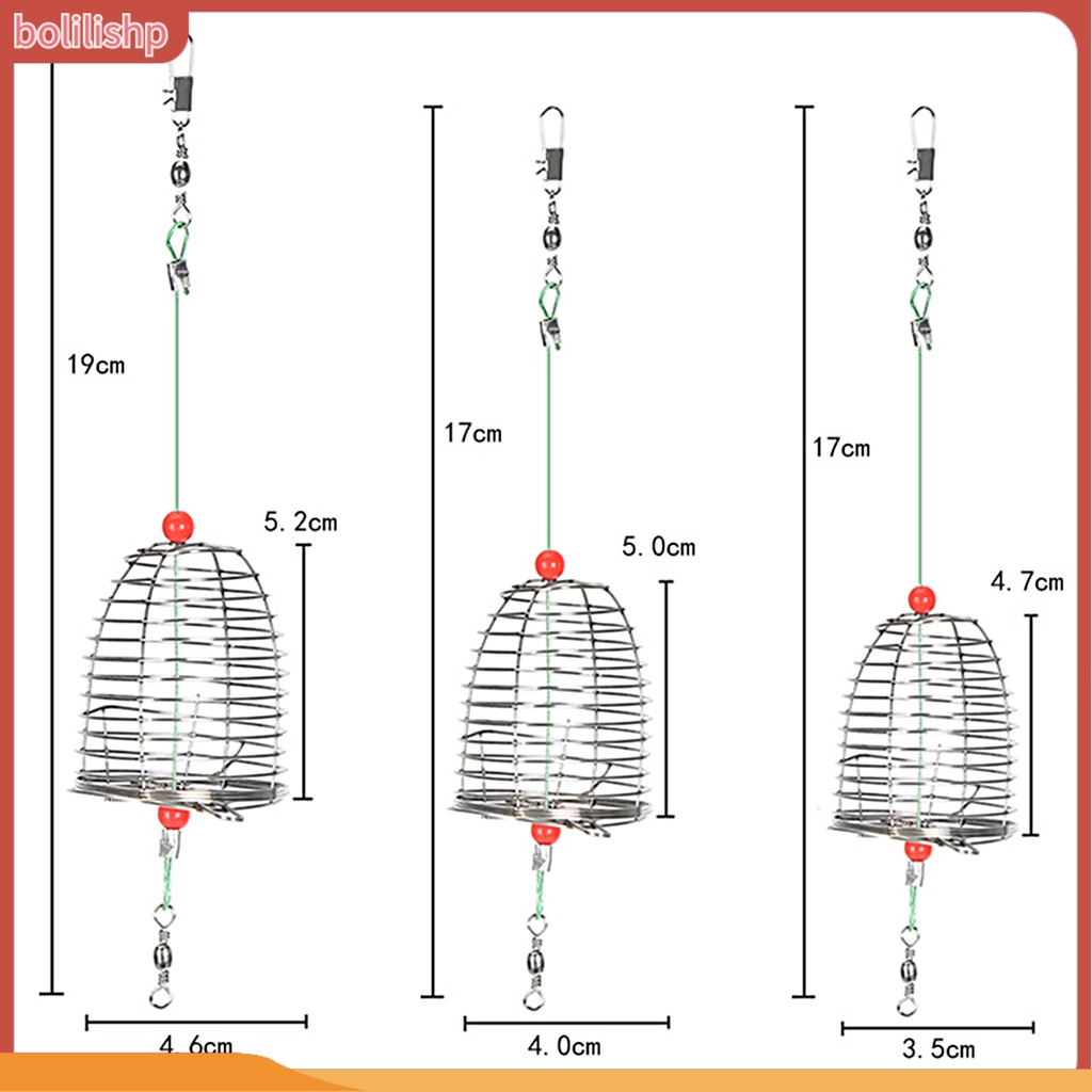 [Bolilishp] fishing Umpan Kandang Reusable Compact Size Tahan Karat Tahan Aus Dengan Musim Semi Meningkatkan Tingkat Memancing Stainless Steel Angling Lure Feeder Carp Fishing Tackle Cage Outdoor Fishing