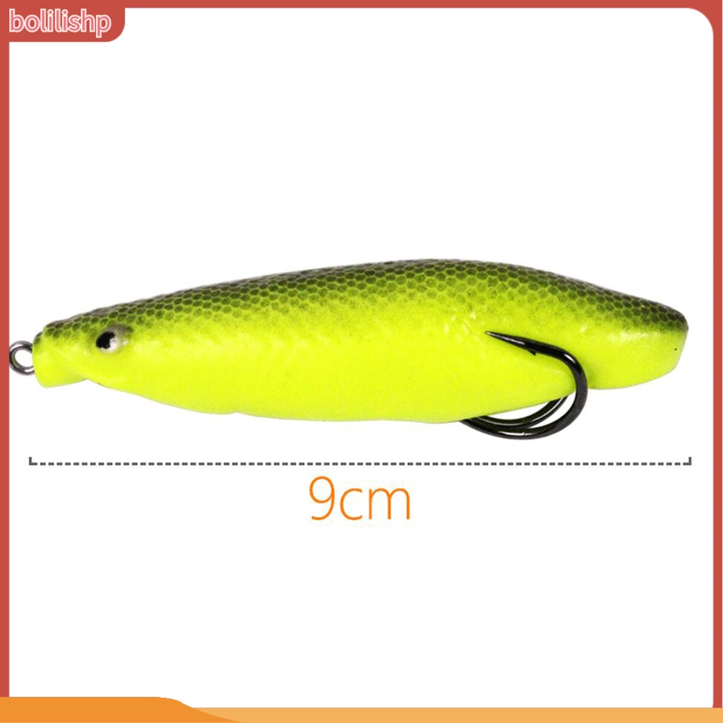 [Bolilishp] 9cm Pemikat Pancing Penampilan Realistis Kait Ganda 3D Mata Simulasi Panjang Kodok Topwater Umpan Buatan Peralatan Memancing