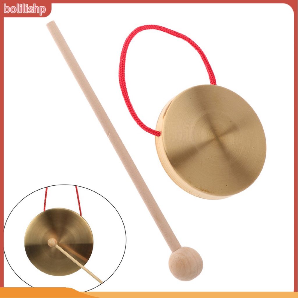 &lt;Bolilishp&gt; Alat Musik Perkusi Tamborin Simbal Gong Mini Ringan Dengan Stik Drum Untuk Bermain Rumah