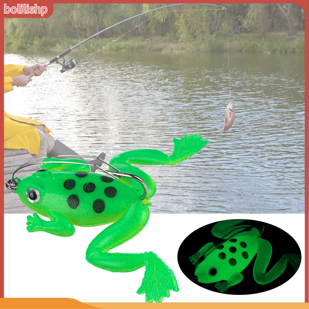 &lt;Bolilishp&gt; Luminous Fishing Frog Lure Small Frog Lure With Bottom Wire Easily Throw for Saltwater