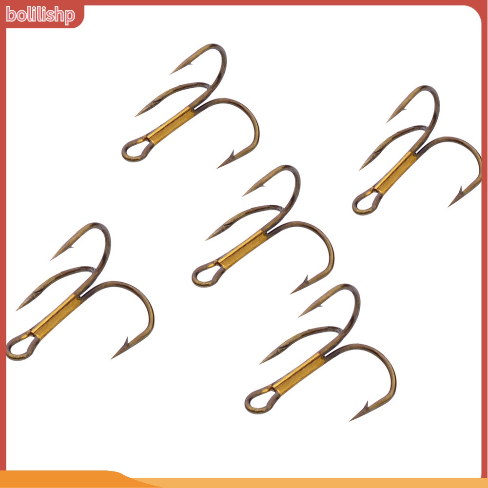 &lt;Bolilishp&gt; 50Pcs High-carbon Steel Crank Outdoor Fishing Lure Bait Triple Hooks Tackle Tool