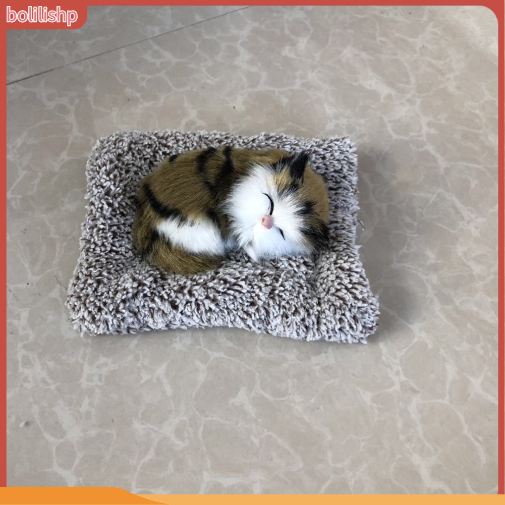 &lt;Bolilishp&gt; Boneka Kucing Tidur Bahan Plush Arang Bambu Untuk Dekorasi Dashboard Mobil