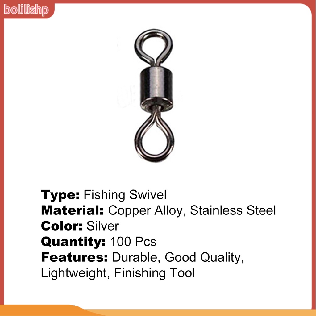 &lt;Bolilishp&gt; 100 Pcs Kili-Kili Pancing Heavy Duty Bahan Tembaga Alloy