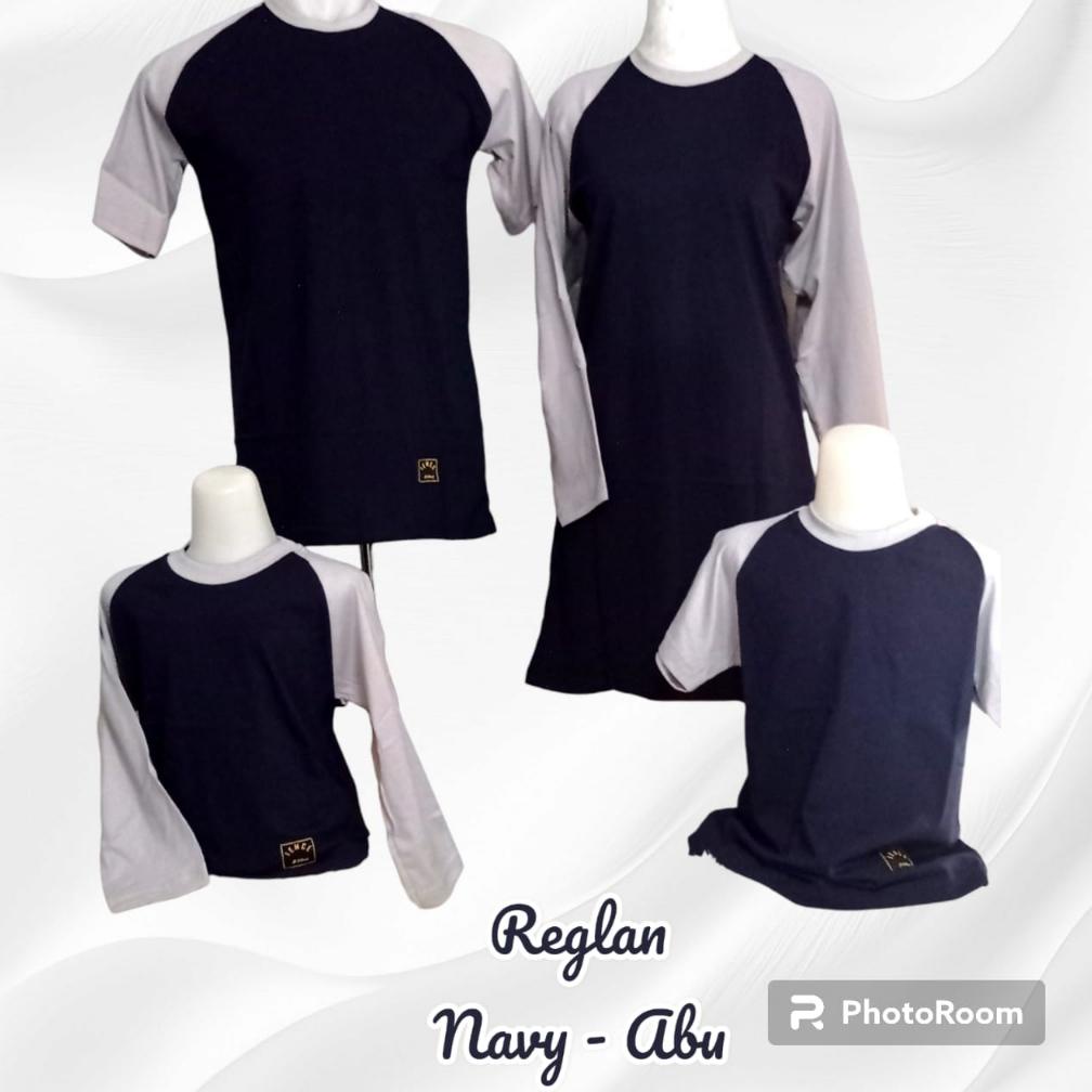 TERMURAH KAOS POLOS S-XXXL Kaos Polos Reglan Couple Keluarga Tunik Muslimah/Happy Family/Seragam Ola