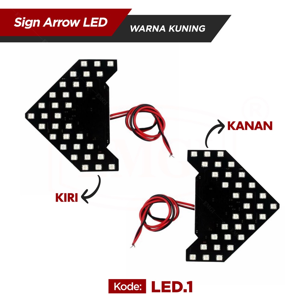Arrow LED Sein Kaca Spion Mobil Tanda Panah SET - Kuning