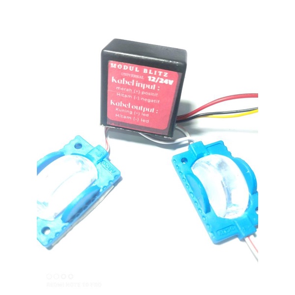 MODUL LAMPU LED BLITZ PESAWAT 12/24 VOLT PLUS 2 LAMPU LED MODEL CINCIN ICEBLUE