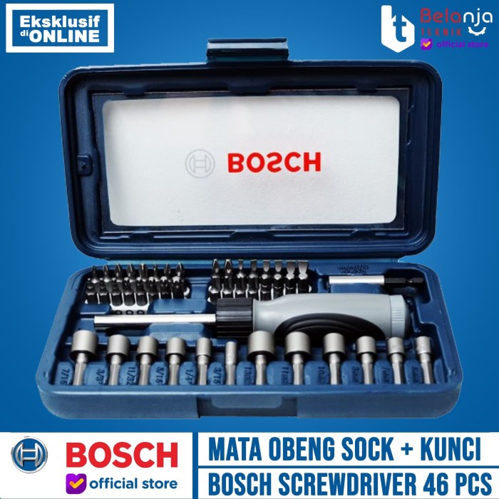 Bosch Screwdriver Set X-line 46 Pcs Mata Obeng Sock Kunci Shock Set