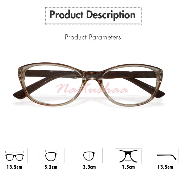 GRATIS KOTAK KACAMATA !! Kacamata Baca Full Plus Tersedia Ukuran +1.00 s/d +3.00 Dengan Variasi Model Terbaru Cat Eye Frame Coklat Gagang Hitam