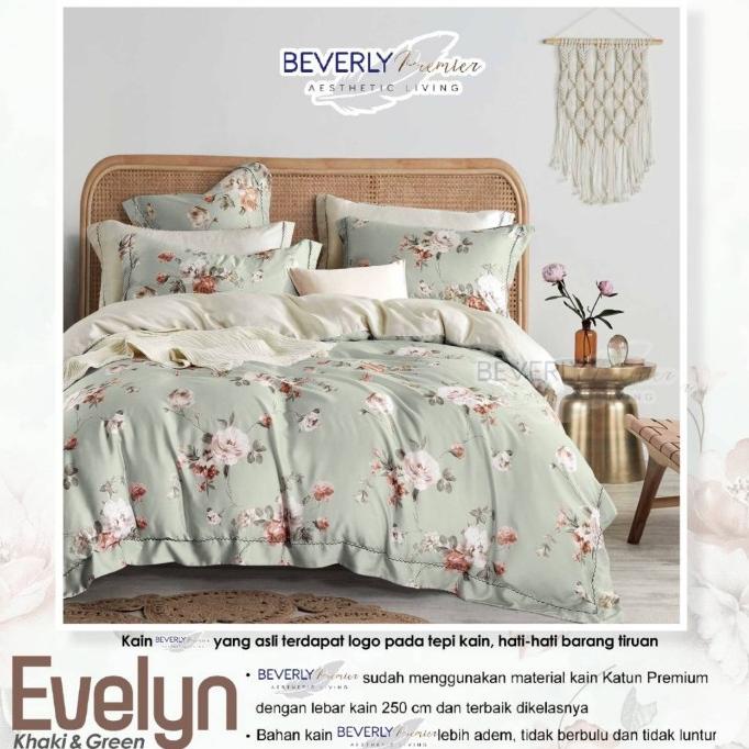 Sprei Bedcover Katun Beverly Evelyn Uk200|180|160|140|120|100|90 Fahila_Shop