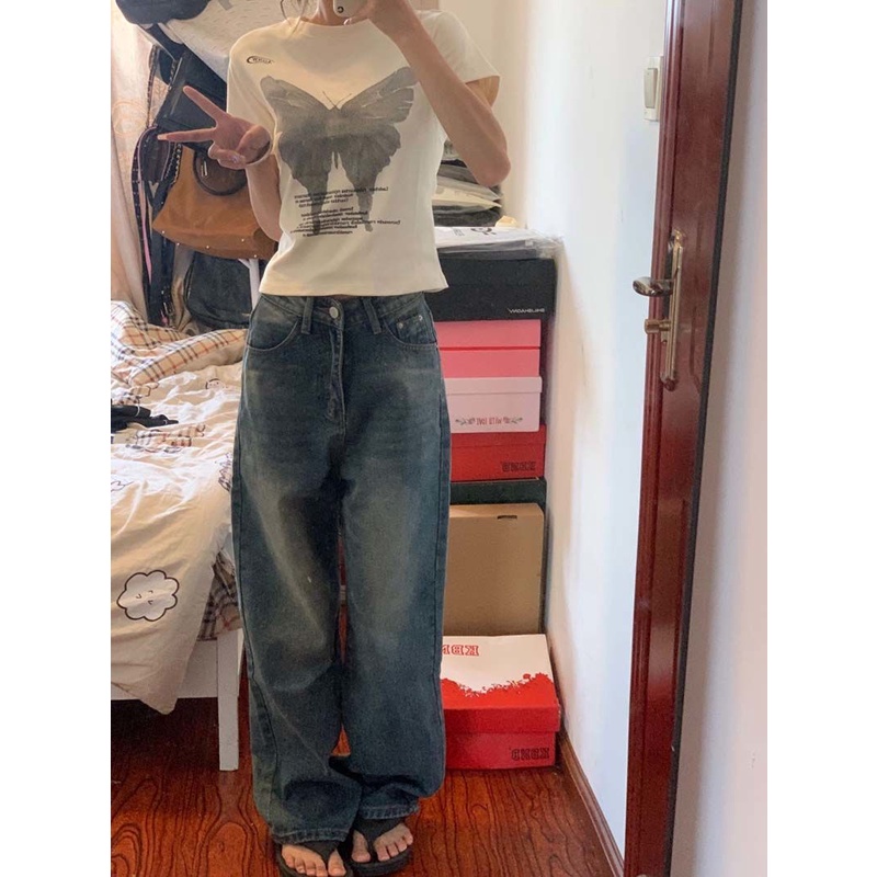 Red Lengan pendek wanita musim panas pinggang dan bahu kupu-kupu T-shirt ceruk hot girls all-match putih dan tipis slim-fit keinginan murni angin atas