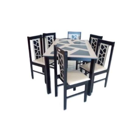 Meja Makan Kayu 6 Kursi Dakota Felini Haredangshop