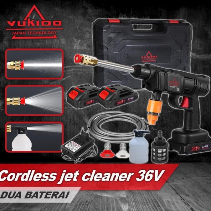 Mesin Jet Steam Cleaner Cordless Yukido 36V High Pressure Washer