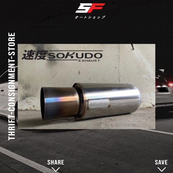 Muffler SOKUDO TYPE 3 ORIGINAL JAZZ BRIO YARIS RACING MAZDA 2 VIOS - Burn Tip Inlet 2"
